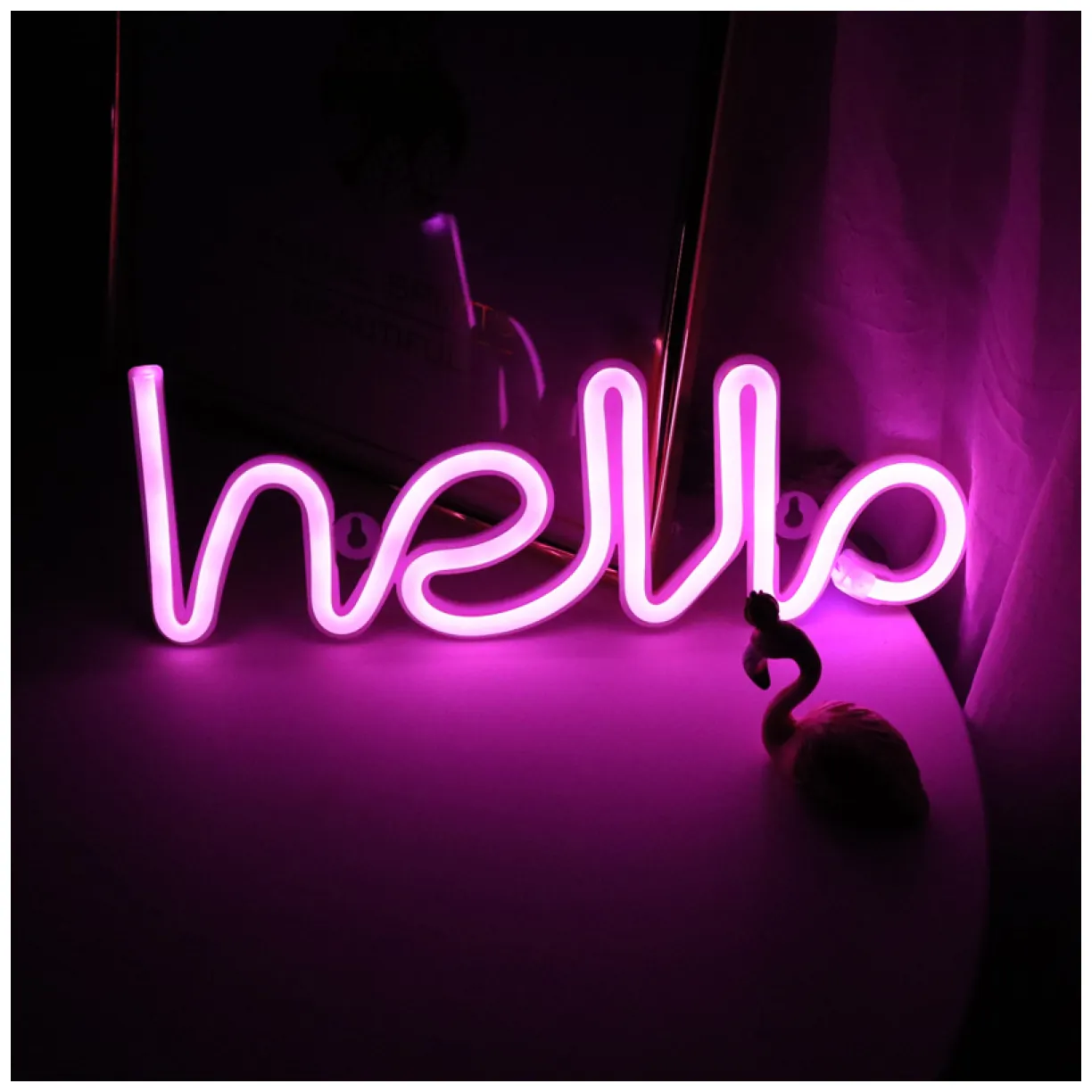 Dekoracyjna lampka neonowa LED- hello 2 - obrazek 3
