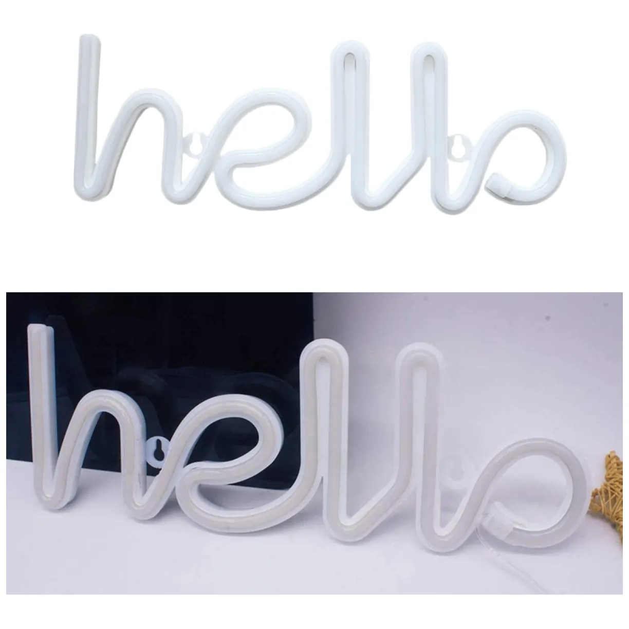 Dekoracyjna lampka neonowa LED- hello 2 - obrazek 6