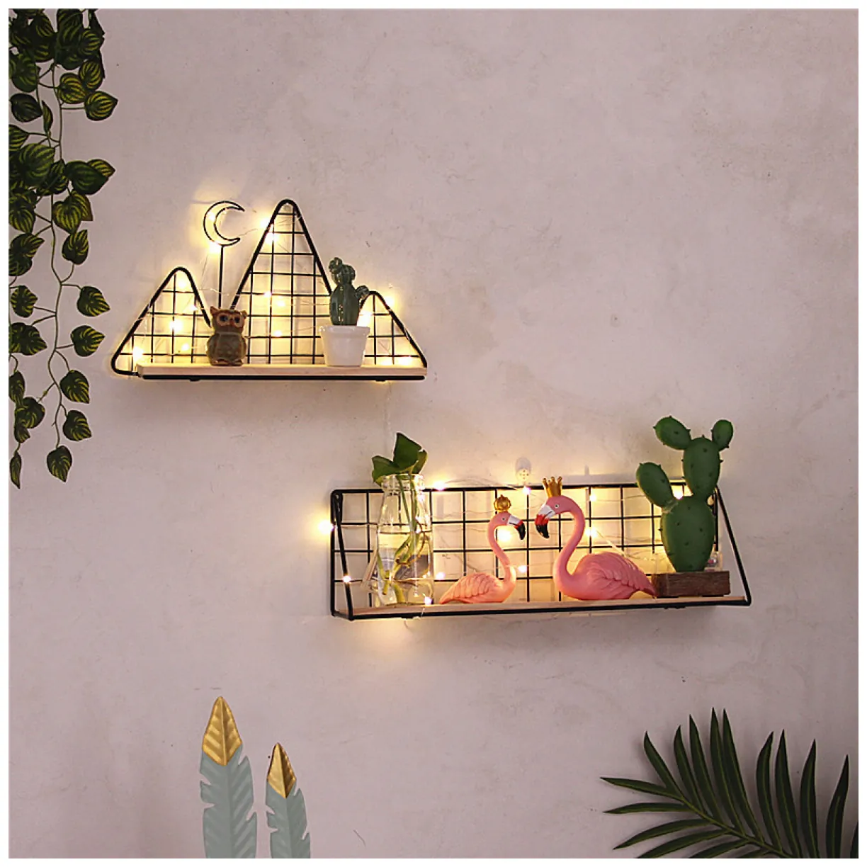 Półka ścienna metalowa styl LOFT 45 x13,5 cm- czarna - obrazek 4