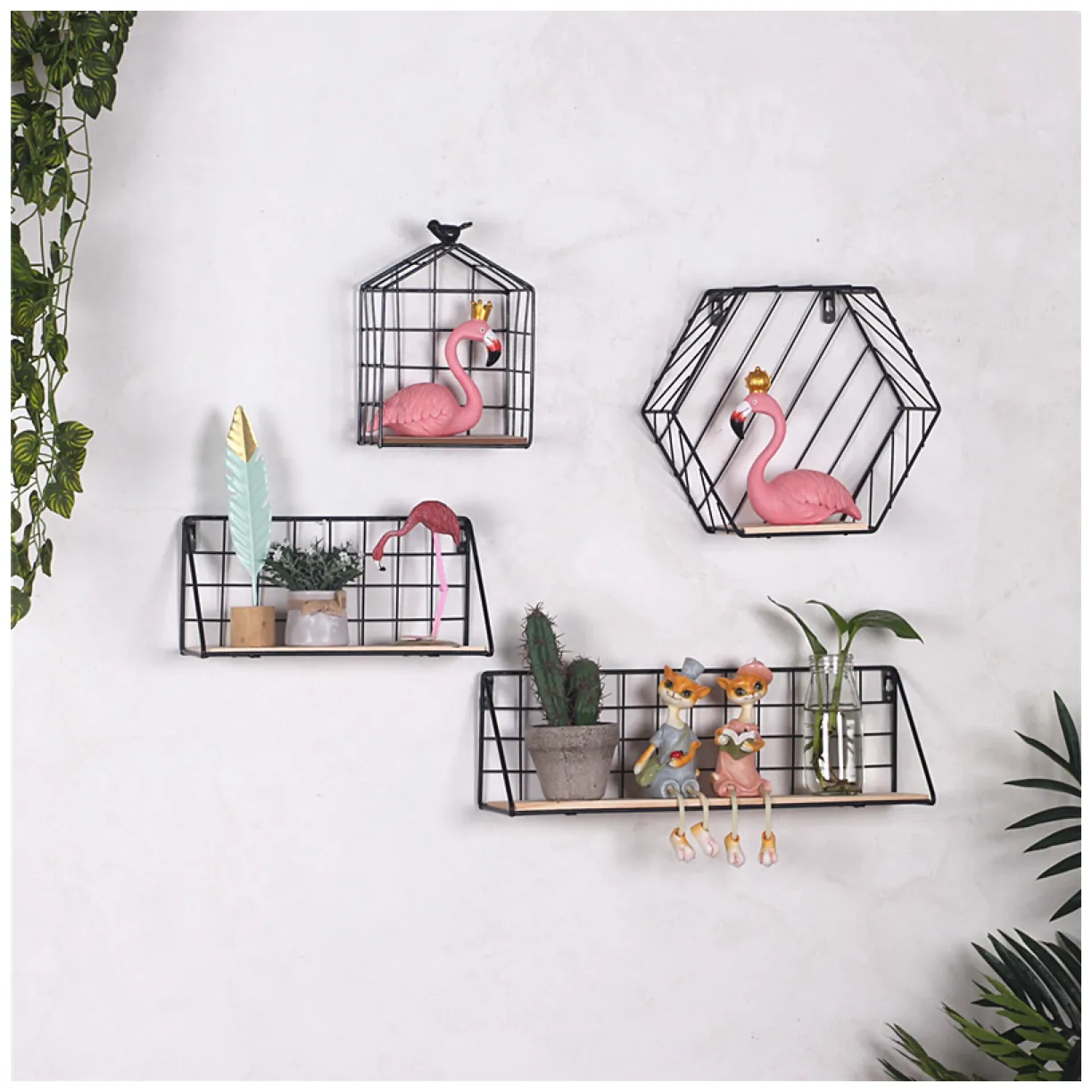 Półka ścienna metalowa styl LOFT 45 x13,5 cm- czarna - obrazek 5