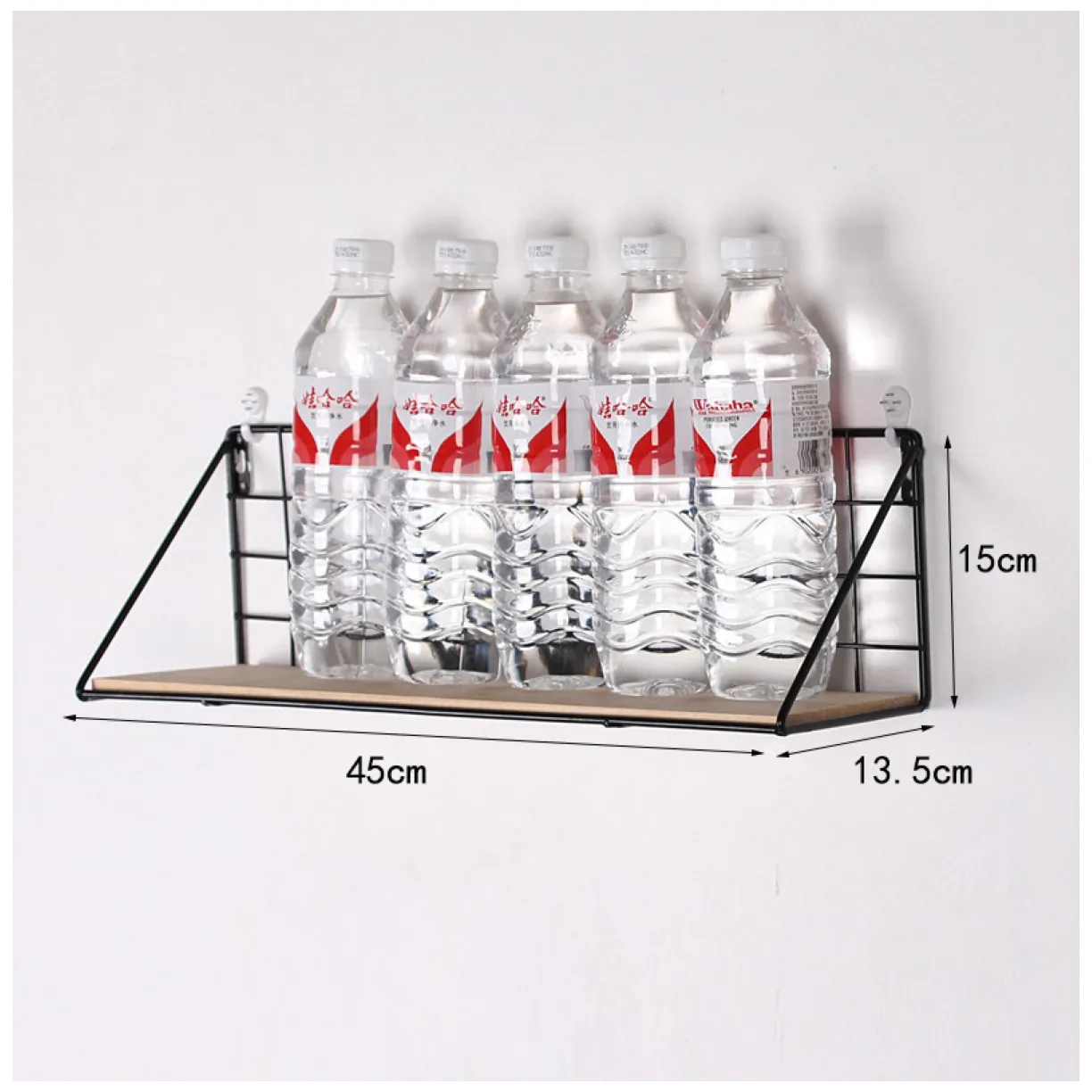 Półka ścienna metalowa styl LOFT 45 x13,5 cm- czarna - obrazek 10