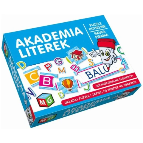 Suchościeralne puzzle edukacyjne z mazakiem do nauki liter i pisania