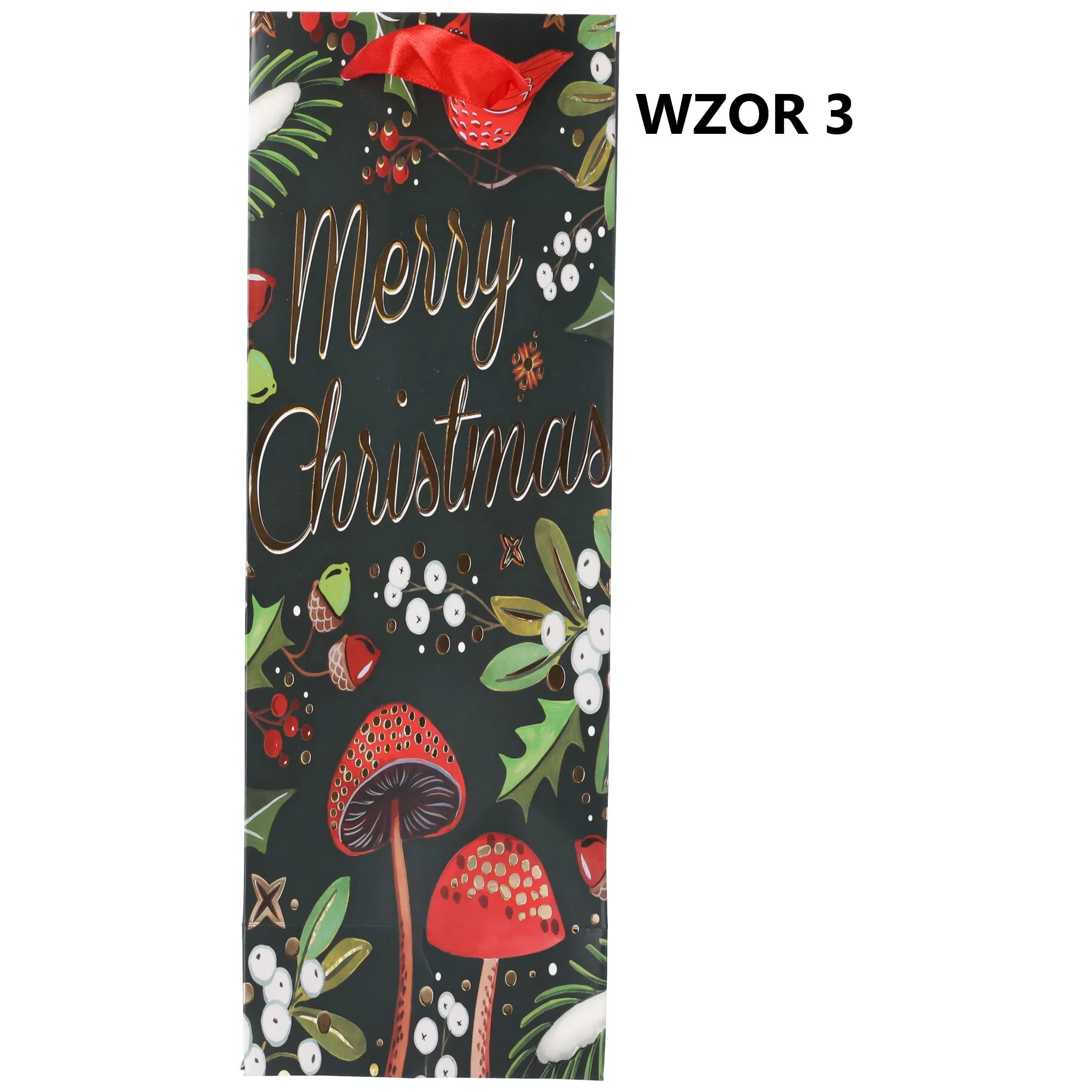 Torebka na prezent świąteczna 35x12x10 cm Mix wzorów - obrazek 3
