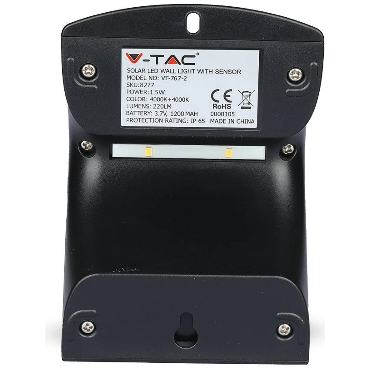 Trójkątna Lampa Solarna 1.5W, Czarna V-TAC - obrazek 5
