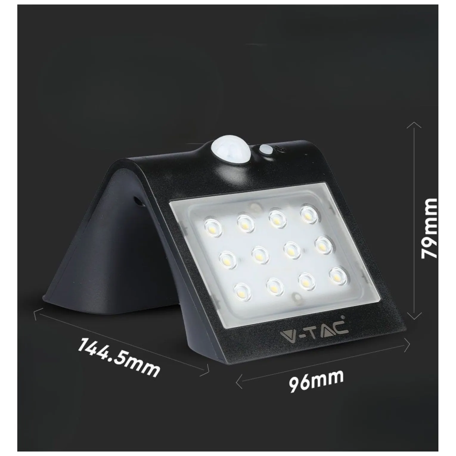 Trójkątna Lampa Solarna 1.5W, Czarna V-TAC - obrazek 7