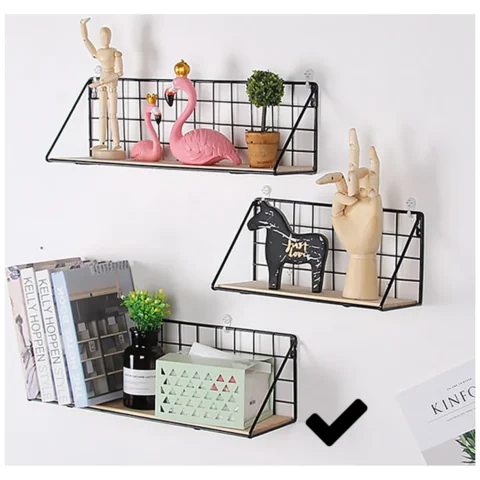 Czarna metalowa półka ścienna loft 45 cm do kuchni na przyprawy