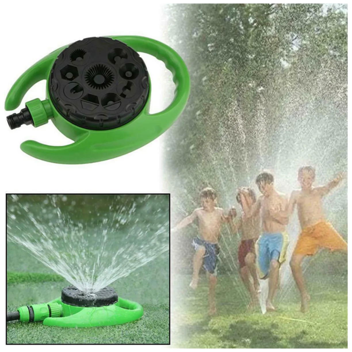 Zraszacz ogrodowy zielony 9 funkcji deszczownica - obrazek 3