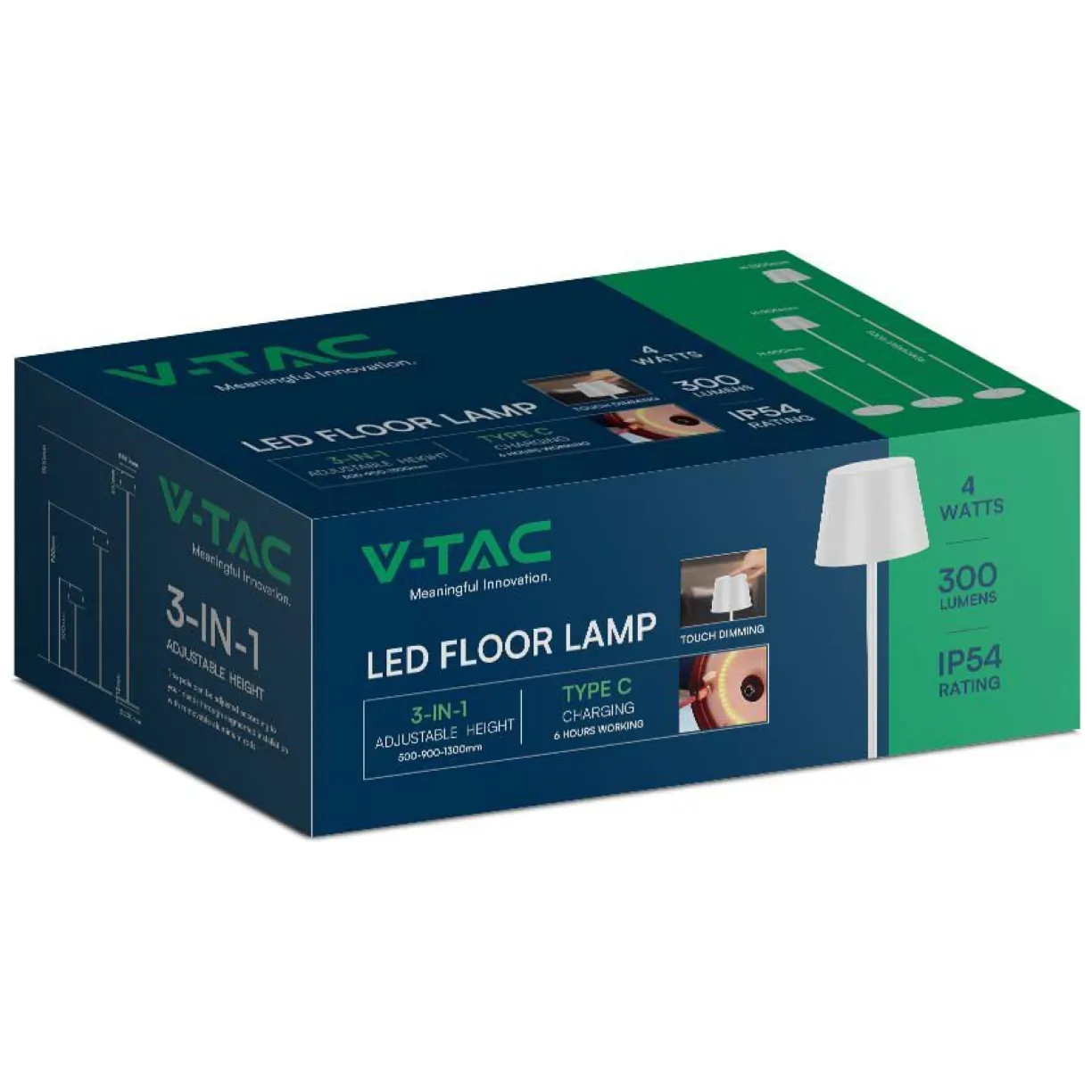 Lampa Podłogowa LED Biała Ładowalna 3000K 4W V-TAC - obrazek 8