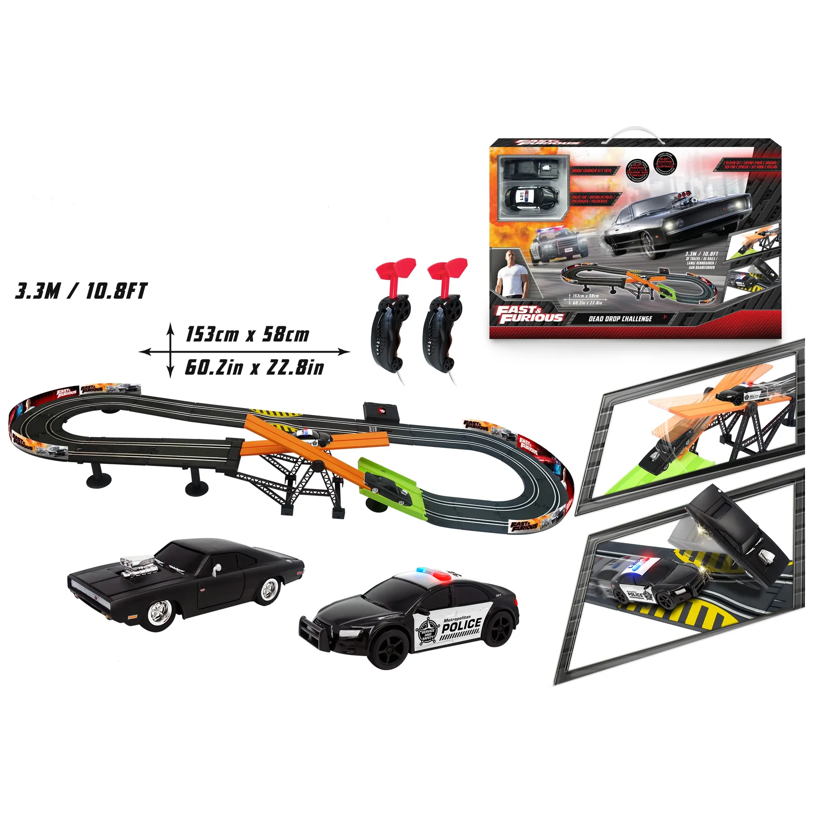 Szybcy i Wściekli tor wyścigowy z kontrolerami 3,3, m Dragon-i Toys - obrazek 3