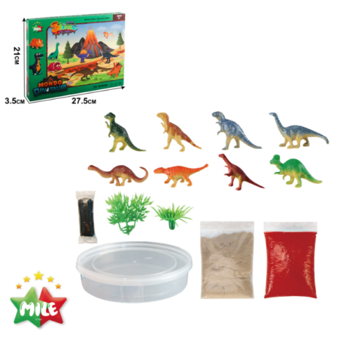 DIY Scena 3D Dinozaury - zestaw kreatywny z slime i 8 figurkami